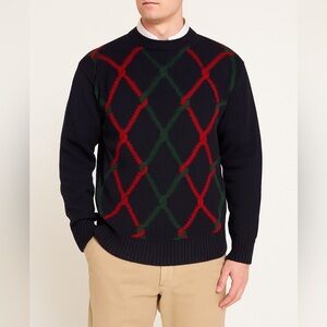 Vintage Brooks Brothers Men’s Argyle Cotton Knit Sweater Sz XL Academia Preppy